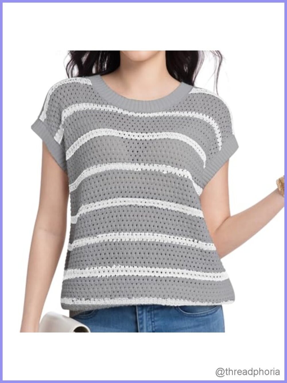 Striped Cotton Blend Racerback Sleeveless Sweater Vest for Women, Lightweight